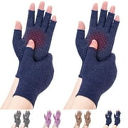 2Pairs Compression Gloves- Arthritis Gloves for Men \u0026 Women Hand Pain, Rheumatoid, Swelling, Carpal Tunnel Pain, Tendonitis, Anti-Slip Fingerless for Typing Daily Work